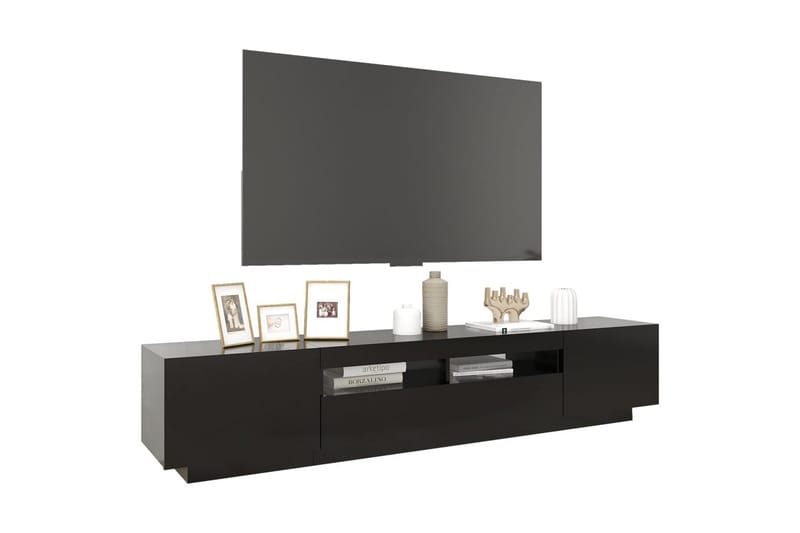TV-taso LED-valoilla musta 200x35x40 cm - Huonekalut - TV- & Mediakalusteet - Tv taso & Mediataso