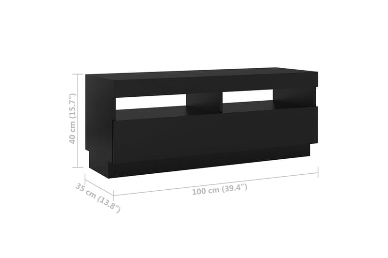 TV-taso LED-valoilla musta 200x35x40 cm - Huonekalut - TV- & Mediakalusteet - Tv taso & Mediataso