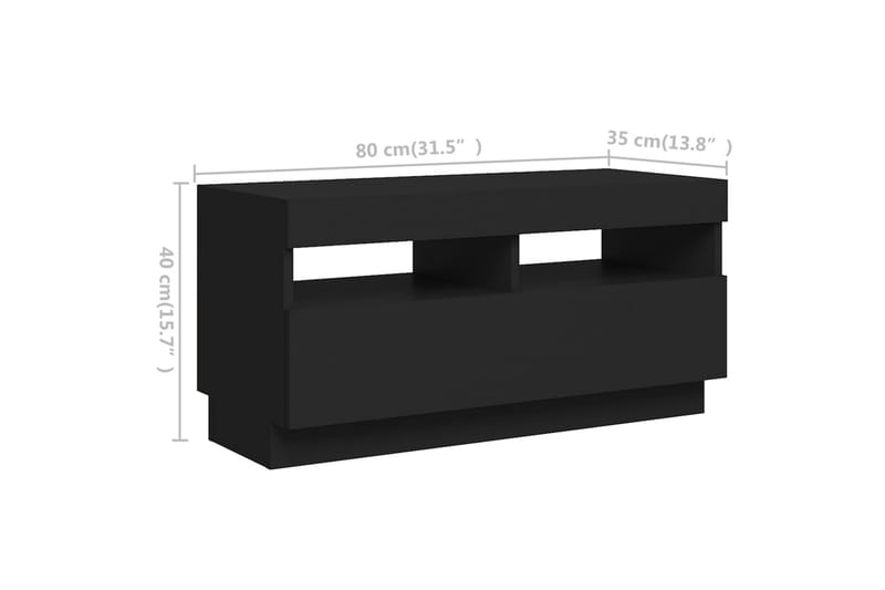 TV-taso LED-valoilla musta 260x35x40 cm - Musta - Huonekalut - TV- & Mediakalusteet - Tv taso & Mediataso