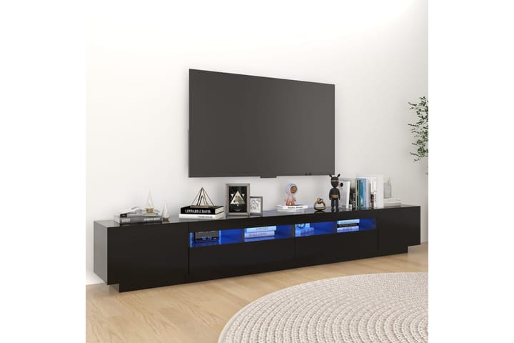 TV-taso LED-valoilla musta 260x35x40 cm - Musta - Tv taso & Mediataso