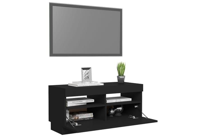 TV-taso LED-valoilla musta 80x35x40 cm - Tv taso & Mediataso