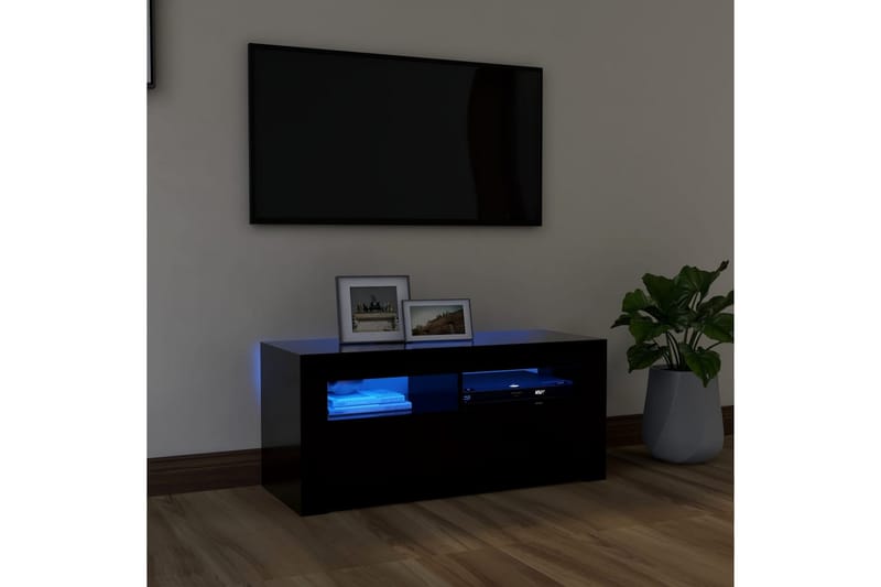 TV-taso LED-valoilla musta 90x35x40 cm - Huonekalut - TV- & Mediakalusteet - Tv taso & Mediataso