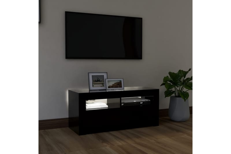 TV-taso LED-valoilla musta 90x35x40 cm - Huonekalut - TV- & Mediakalusteet - Tv taso & Mediataso