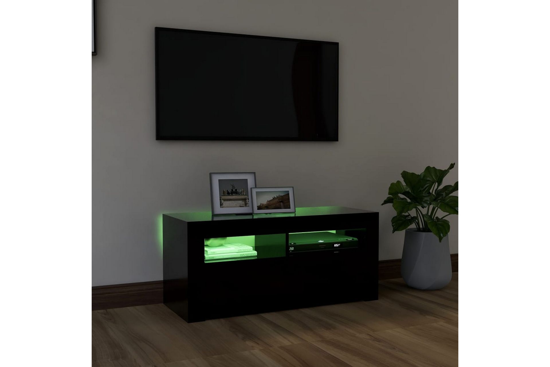 TV-taso LED-valoilla musta 90x35x40 cm - Huonekalut - TV- & Mediakalusteet - Tv taso & Mediataso