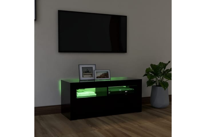 TV-taso LED-valoilla musta 90x35x40 cm - Tv taso & Mediataso
