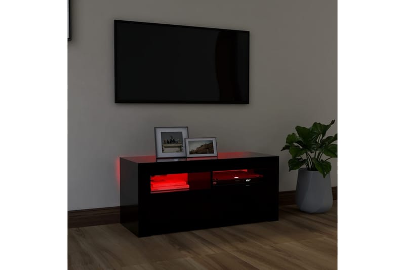 TV-taso LED-valoilla musta 90x35x40 cm - Huonekalut - TV- & Mediakalusteet - Tv taso & Mediataso