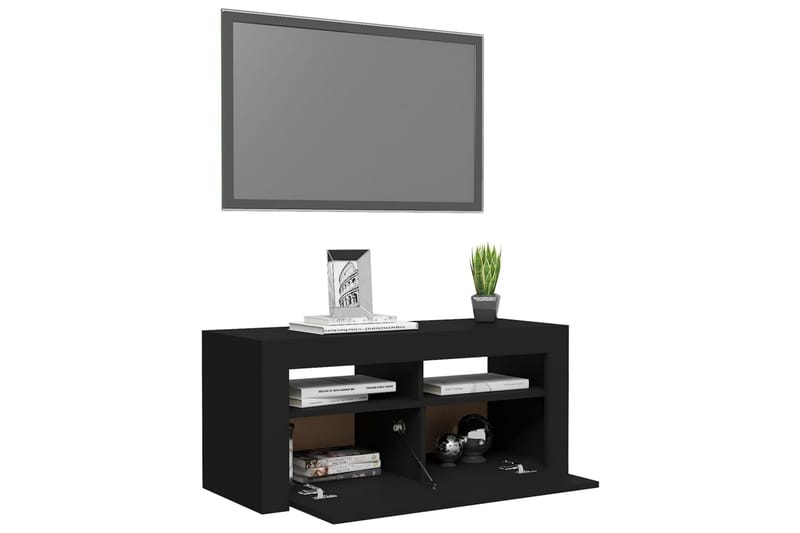 TV-taso LED-valoilla musta 90x35x40 cm - Huonekalut - TV- & Mediakalusteet - Tv taso & Mediataso