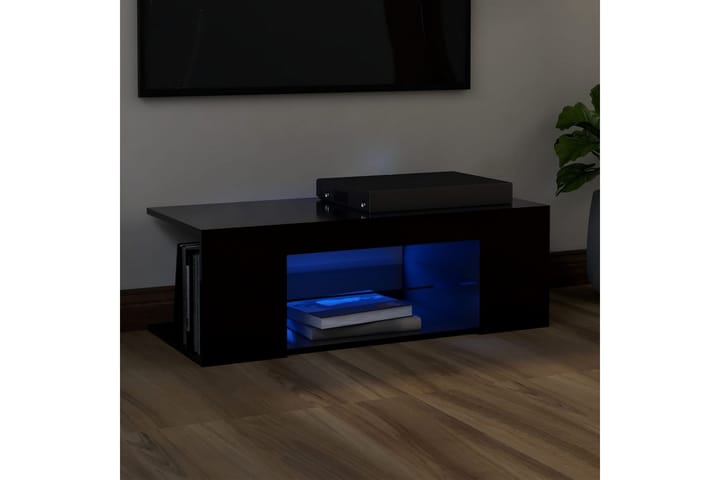 TV-taso LED-valoilla musta 90x39x30 cm - Tv taso & Mediataso
