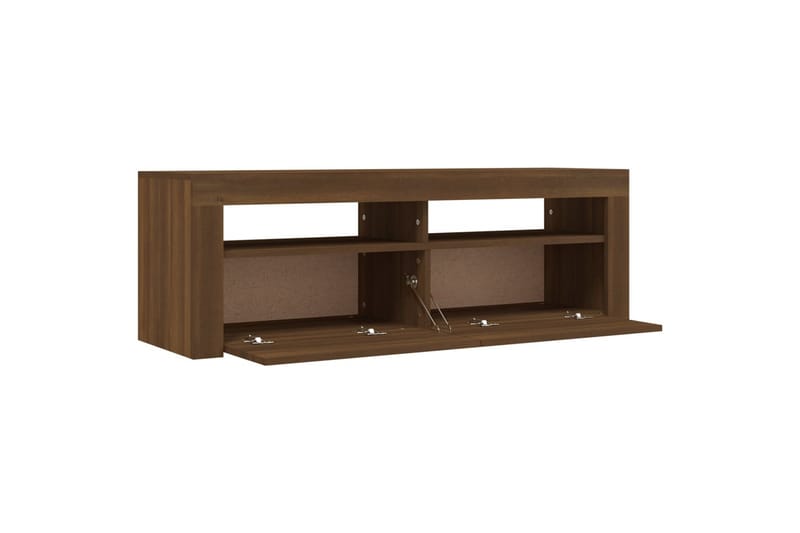 TV-taso LED-valoilla ruskea tammi 120x35x40 cm - Ruskea - Huonekalut - TV- & Mediakalusteet - Tv taso & Mediataso