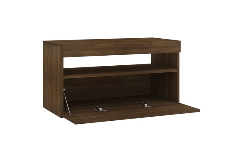 TV-taso LED-valoilla ruskea tammi 75x35x40 cm - Ruskea - Huonekalut - TV- & Mediakalusteet - Tv taso & Mediataso