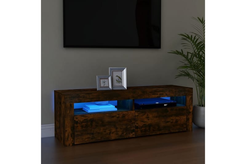 TV-taso LED-valoilla savutammi 120x35x40 cm - Ruskea - Huonekalut - TV- & Mediakalusteet - Tv taso & Mediataso