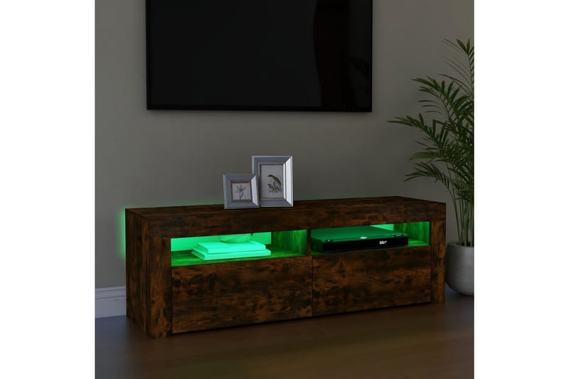 TV-taso LED-valoilla savutammi 120x35x40 cm - Ruskea - Huonekalut - TV- & Mediakalusteet - Tv taso & Mediataso