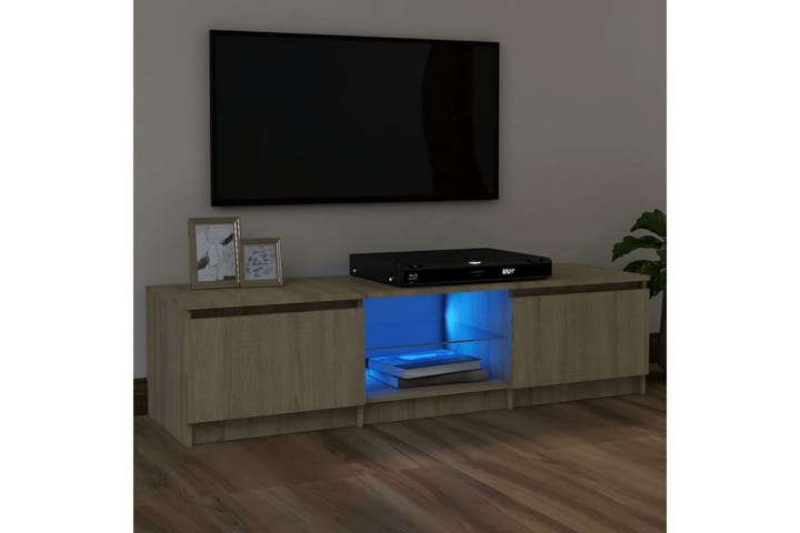 TV-taso LED-valoilla Sonoma-tammi 120x30x35,5 cm - Tv taso & Mediataso