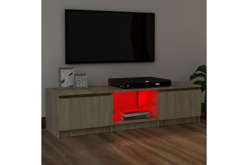 TV-taso LED-valoilla Sonoma-tammi 120x30x35,5 cm - Huonekalut - TV- & Mediakalusteet - Tv taso & Mediataso