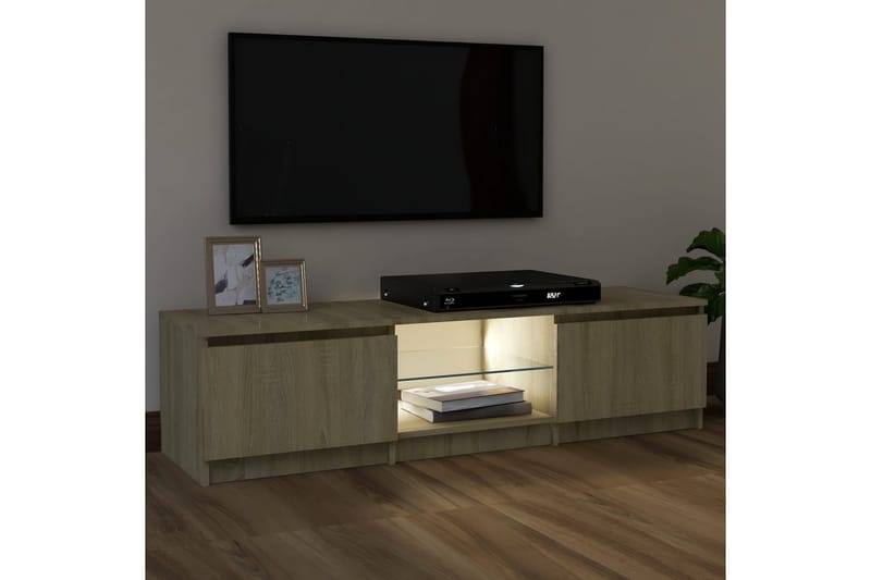 TV-taso LED-valoilla Sonoma-tammi 120x30x35,5 cm - Huonekalut - TV- & Mediakalusteet - Tv taso & Mediataso