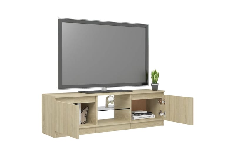 TV-taso LED-valoilla Sonoma-tammi 120x30x35,5 cm - Huonekalut - TV- & Mediakalusteet - Tv taso & Mediataso