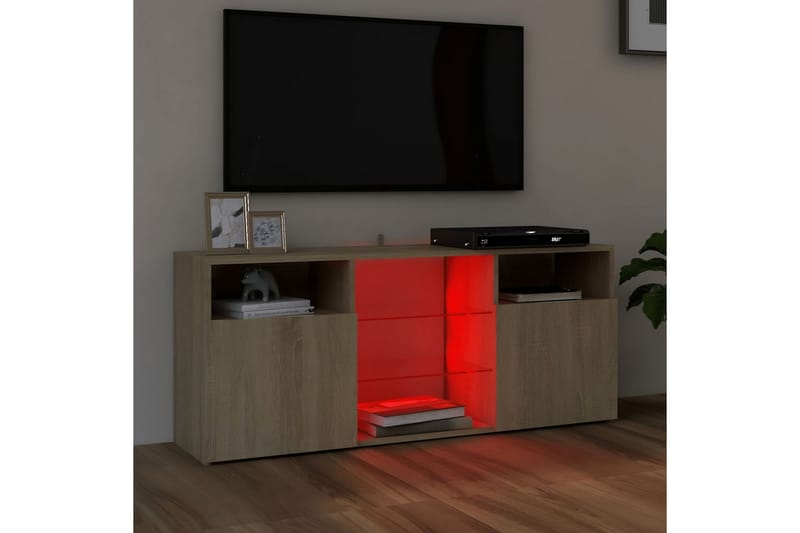 TV-taso LED-valoilla Sonoma-tammi 120x30x50 cm - Huonekalut - TV- & Mediakalusteet - Tv taso & Mediataso