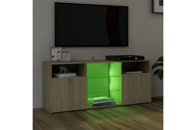 TV-taso LED-valoilla Sonoma-tammi 120x30x50 cm - Huonekalut - TV- & Mediakalusteet - Tv taso & Mediataso