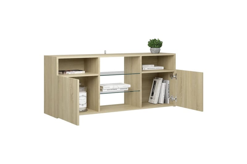 TV-taso LED-valoilla Sonoma-tammi 120x30x50 cm - Huonekalut - TV- & Mediakalusteet - Tv taso & Mediataso