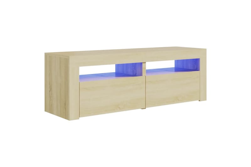 TV-taso LED-valoilla Sonoma-tammi 120x35x40 cm - Ruskea - Huonekalut - TV- & Mediakalusteet - Tv taso & Mediataso
