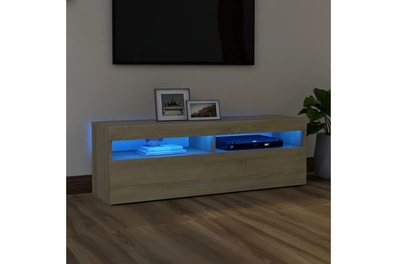 TV-taso LED-valoilla Sonoma-tammi 120x35x40 cm - Ruskea - Huonekalut - TV- & Mediakalusteet - Tv taso & Mediataso