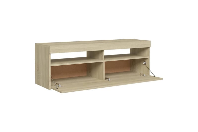 TV-taso LED-valoilla Sonoma-tammi 120x35x40 cm - Ruskea - Huonekalut - TV- & Mediakalusteet - Tv taso & Mediataso