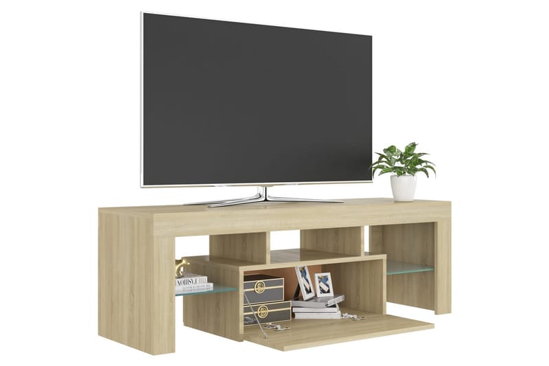 TV-taso LED-valoilla Sonoma-tammi 120x35x40 cm - Huonekalut - TV- & Mediakalusteet - Tv taso & Mediataso