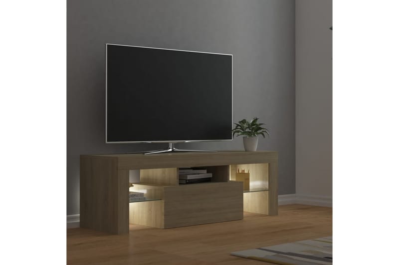 TV-taso LED-valoilla Sonoma-tammi 120x35x40 cm - Huonekalut - TV- & Mediakalusteet - Tv taso & Mediataso
