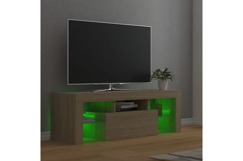 TV-taso LED-valoilla Sonoma-tammi 120x35x40 cm - Huonekalut - TV- & Mediakalusteet - Tv taso & Mediataso