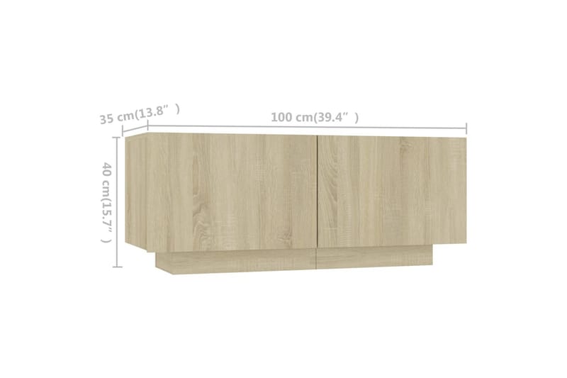 TV-taso LED-valoilla Sonoma-tammi 200x35x40 cm - Ruskea - Huonekalut - TV- & Mediakalusteet - Tv taso & Mediataso