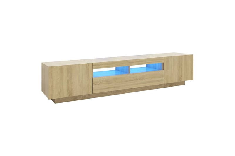 TV-taso LED-valoilla Sonoma-tammi 200x35x40 cm - Ruskea - Huonekalut - TV- & Mediakalusteet - Tv taso & Mediataso