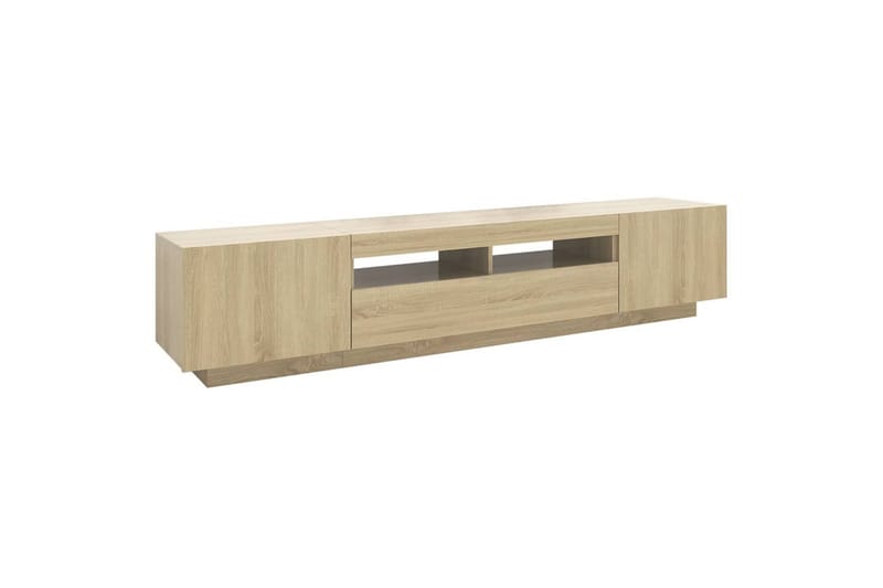 TV-taso LED-valoilla Sonoma-tammi 200x35x40 cm - Ruskea - Huonekalut - TV- & Mediakalusteet - Tv taso & Mediataso