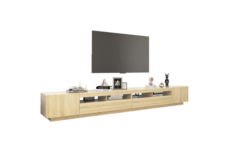 TV-taso LED-valoilla Sonoma-tammi 300x35x40 cm - Ruskea - Huonekalut - TV- & Mediakalusteet - Tv taso & Mediataso