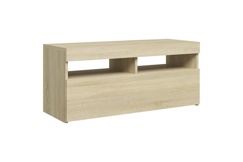 TV-taso LED-valoilla Sonoma-tammi 90x35x40 cm - Ruskea - Huonekalut - TV- & Mediakalusteet - Tv taso & Mediataso