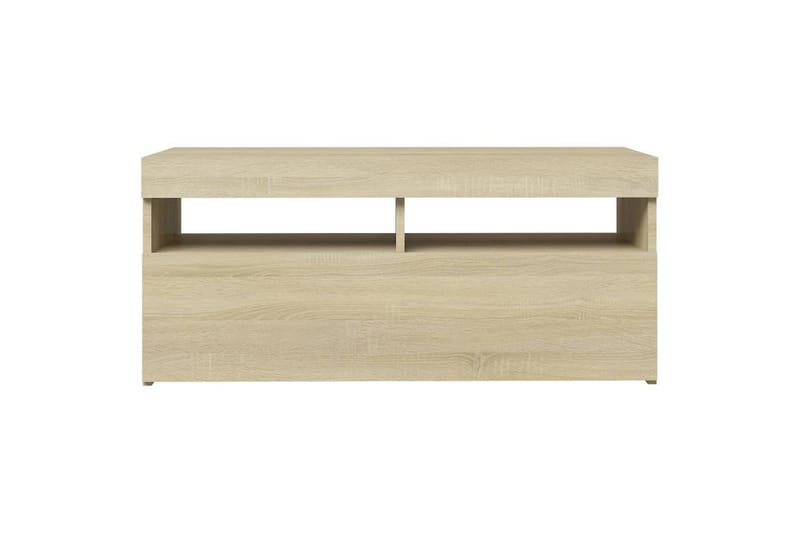 TV-taso LED-valoilla Sonoma-tammi 90x35x40 cm - Ruskea - Huonekalut - TV- & Mediakalusteet - Tv taso & Mediataso