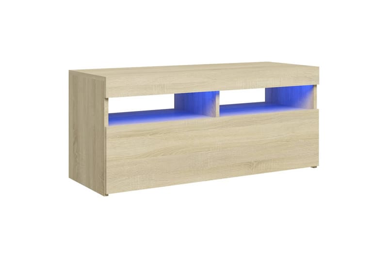 TV-taso LED-valoilla Sonoma-tammi 90x35x40 cm - Ruskea - Huonekalut - TV- & Mediakalusteet - Tv taso & Mediataso