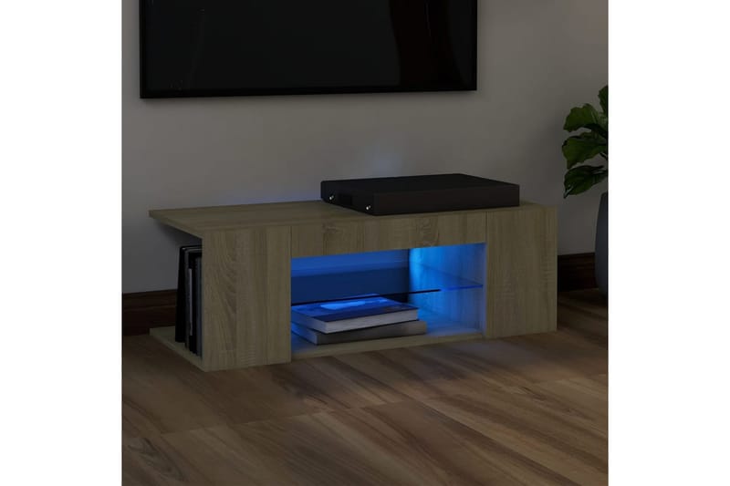 TV-taso LED-valoilla Sonoma-tammi 90x39x30 cm - Huonekalut - TV- & Mediakalusteet - Tv taso & Mediataso