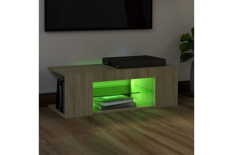 TV-taso LED-valoilla Sonoma-tammi 90x39x30 cm - Huonekalut - TV- & Mediakalusteet - Tv taso & Mediataso