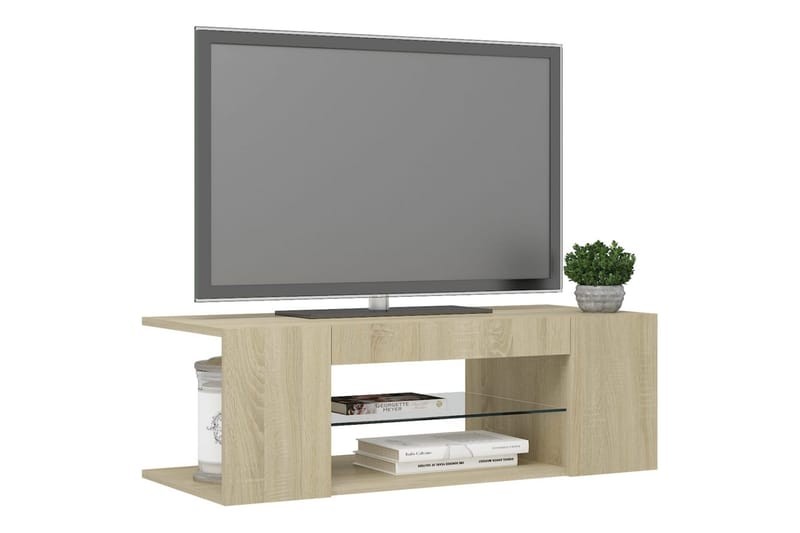 TV-taso LED-valoilla Sonoma-tammi 90x39x30 cm - Huonekalut - TV- & Mediakalusteet - Tv taso & Mediataso