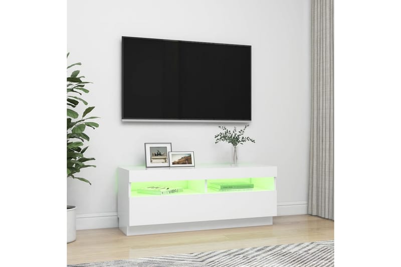 TV-taso LED-valoilla valkoinen 100x35x40 cm - Huonekalut - TV- & Mediakalusteet - Tv taso & Mediataso