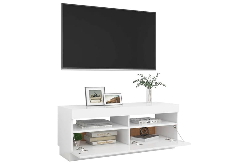 TV-taso LED-valoilla valkoinen 100x35x40 cm - Huonekalut - TV- & Mediakalusteet - Tv taso & Mediataso