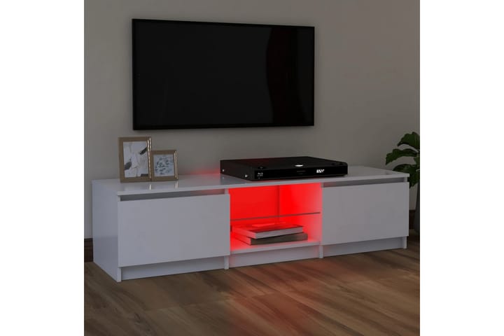 TV-taso LED-valoilla valkoinen 120x30x35,5 cm - Tv taso & Mediataso
