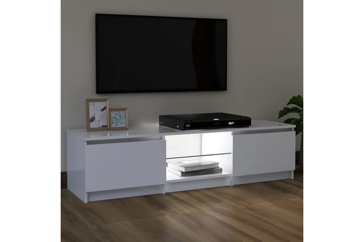 TV-taso LED-valoilla valkoinen 120x30x35,5 cm - Tv taso & Mediataso