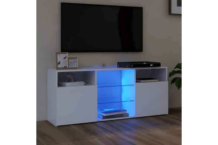TV-taso LED-valoilla valkoinen 120x30x50 cm - Tv taso & Mediataso