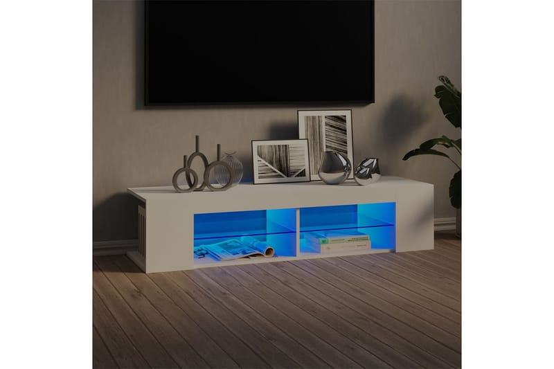 TV-taso LED-valoilla valkoinen 135x39x30 cm - Valkoinen - Huonekalut - TV- & Mediakalusteet - Tv taso & Mediataso