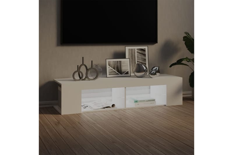 TV-taso LED-valoilla valkoinen 135x39x30 cm - Valkoinen - Huonekalut - TV- & Mediakalusteet - Tv taso & Mediataso