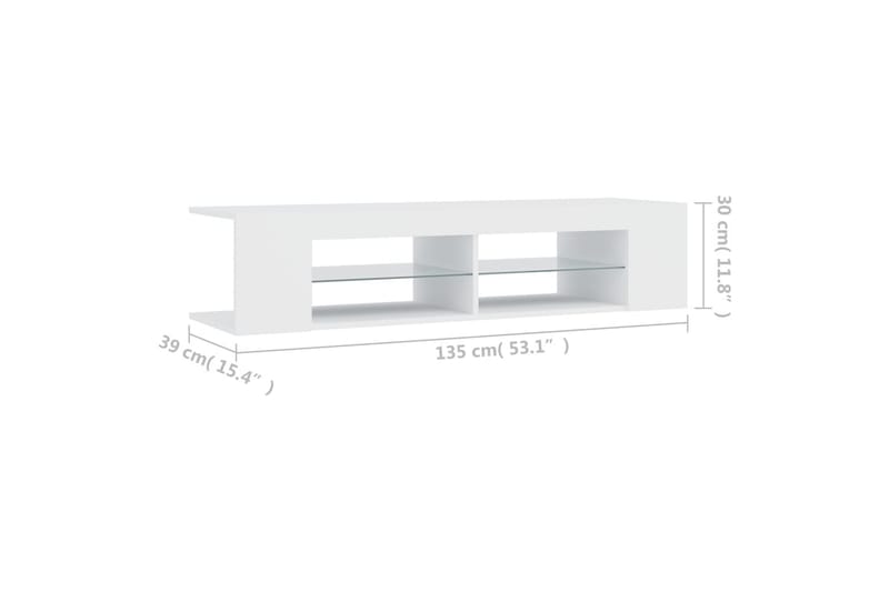 TV-taso LED-valoilla valkoinen 135x39x30 cm - Valkoinen - Huonekalut - TV- & Mediakalusteet - Tv taso & Mediataso