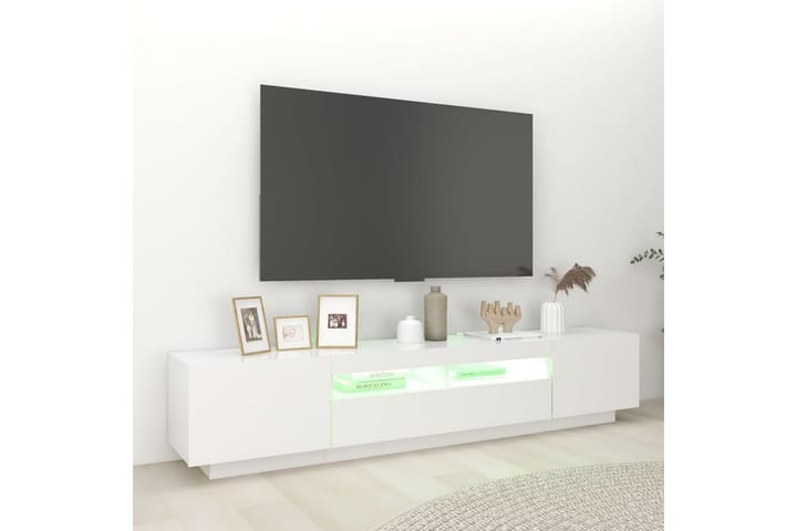 TV-taso LED-valoilla valkoinen 200x35x40 cm - Valkoinen - Tv taso & Mediataso