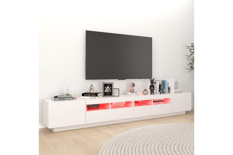 TV-taso LED-valoilla valkoinen 260x35x40 cm - Valkoinen - Tv taso & Mediataso