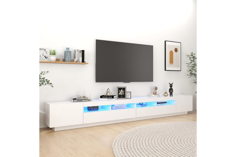 TV-taso LED-valoilla valkoinen 300x35x40 cm - Valkoinen - Huonekalut - TV- & Mediakalusteet - Tv taso & Mediataso